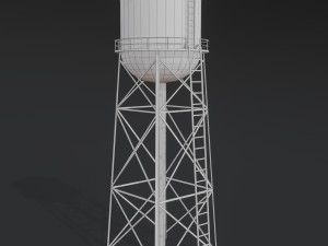water tower old abandoned pbr 3D Model