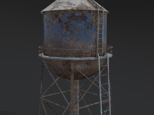 water tower old abandoned pbr 3D Model