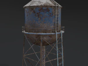 water tower old abandoned pbr 3D Model