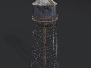 water tower old abandoned pbr 3D Model