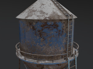 water tower old abandoned pbr 3D Model