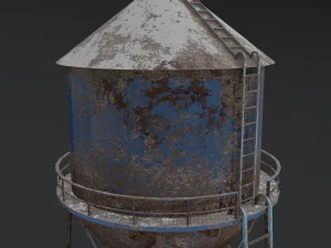 water tower old abandoned pbr 3D Model