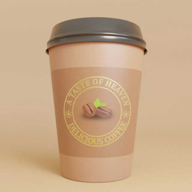 Disposable coffee cup pbr 3D Model .c4d .max .obj .3ds .fbx .stl .blend 