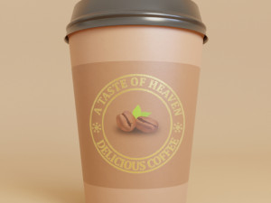 disposable coffee cup pbr Model 3D