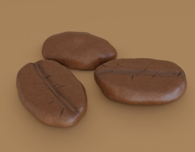 coffee bean pbr 3D Model .c4d .max .obj .3ds .fbx .stl .blend 