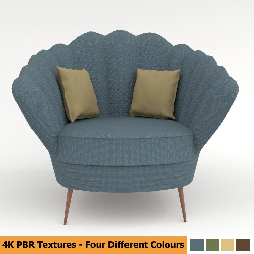 sofa chair pbr multiple colors 3D Model .c4d .max .obj .3ds .fbx .stl .blend 