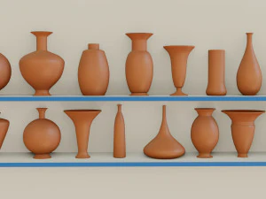 Low polygon vase designs collection 3D Model
