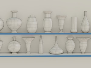 low polygon vase designs collection Modello 3D