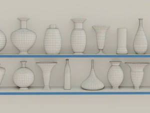 Low polygon vase designs collection 3D Model