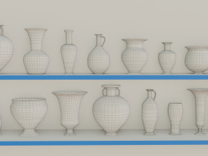 low polygon vase designs collection Modello 3D