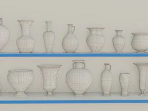 Low polygon vase designs collection 3D Model