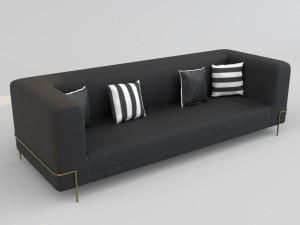 black sofa pbr 3Dモデル