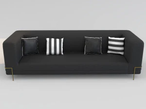 Black sofa pbr 3D Model