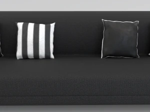 Black sofa pbr 3D Model