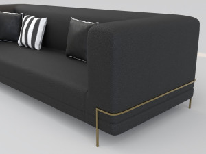 black sofa pbr 3D Model