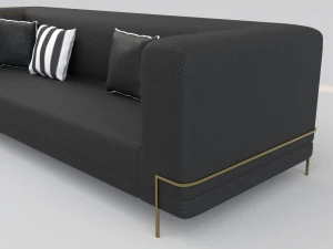 Black sofa pbr 3D Model