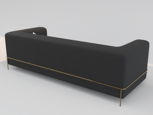 black sofa pbr 3D Model