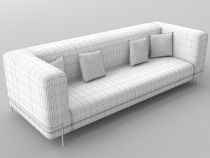 black sofa pbr 3D Model