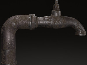 Old rustic water tap bucket PBR Modelo 3D