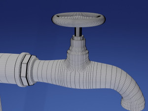 Old rustic water tap bucket PBR 3D Модель