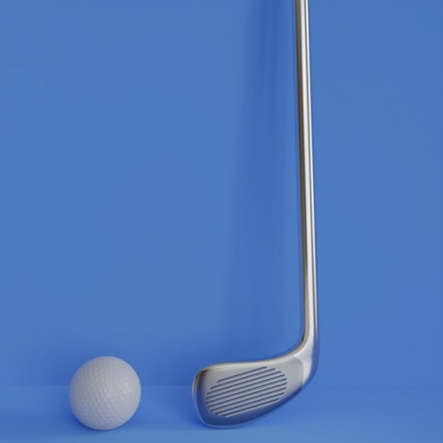 Golf Club and Golf ball Modelo 3D .c4d .max .obj .3ds .fbx .stl .blend 
