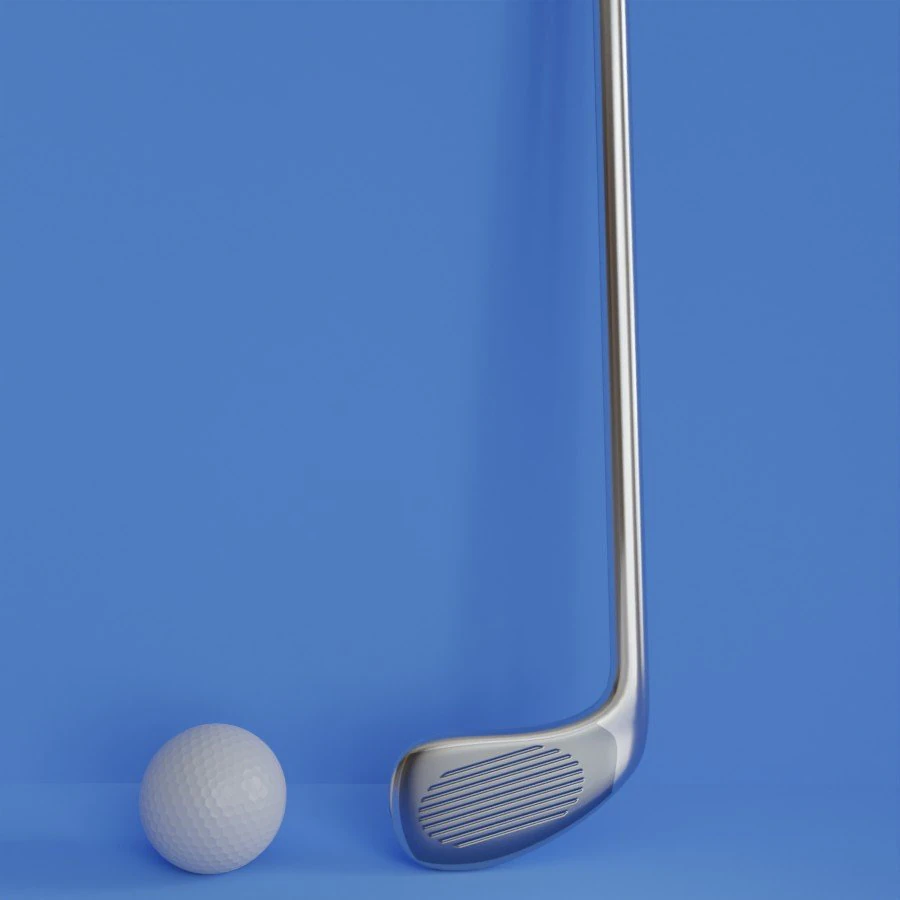 Golf Club and Golf ball 3D Model .c4d .max .obj .3ds .fbx .stl .blend 