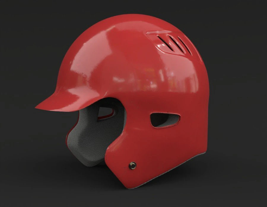Baseball Helmet PBR 3D Model .c4d .max .obj .3ds .fbx .stl .blend 
