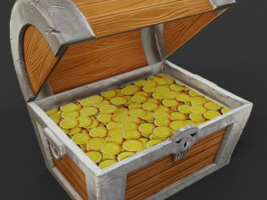 Stylized treasure chest 3D Модель