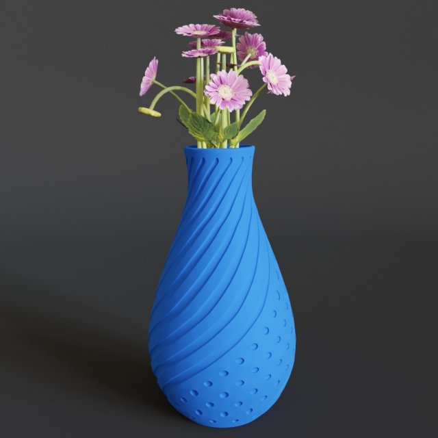 Beautiful Spiral Vase 3d Print 3D Baskı Modeli .c4d .max .obj .3ds .fbx .stl .blend 