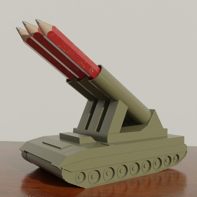 Tank shaped pencil holder 3D Принт Модель .c4d .max .obj .3ds .fbx .stl .blend 