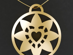 Heart leaves pendant design 3D Print Model