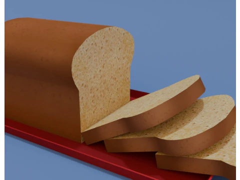 Stylized bread low polygon 3D Model