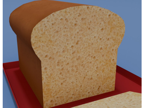 Stylized bread low polygon 3Dモデル