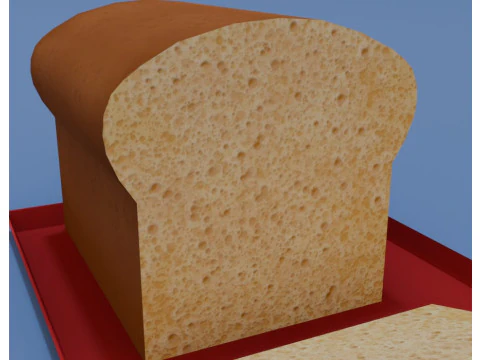 Stylized bread low polygon 3D Model