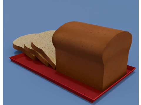 Stylized bread low polygon 3D Model