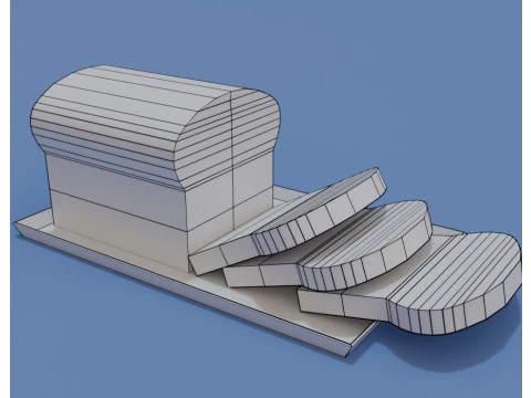 Stylized bread low polygon 3D Model