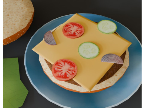Stylized burger 3Dモデル