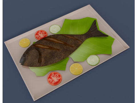 Stylized roasted fish 3d 3D 모델