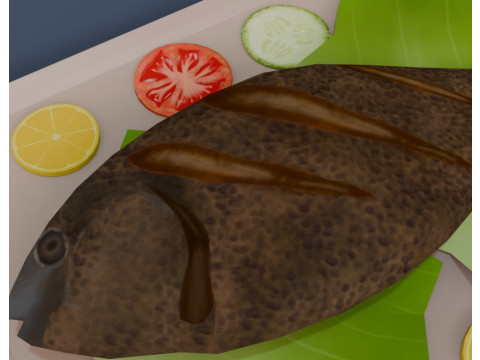 Stylized roasted fish 3d 3D मॉडल