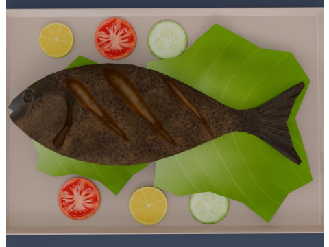 Stylized roasted fish 3d 3D मॉडल