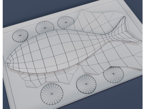 Stylized roasted fish 3d 3D मॉडल