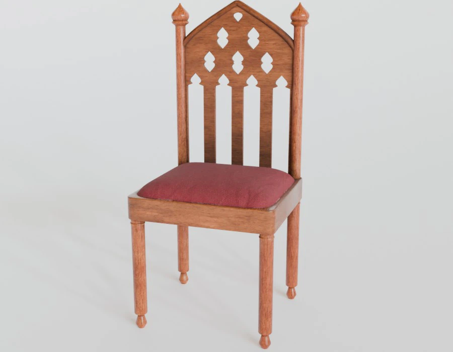 Medieval chair 3D Model .c4d .max .obj .3ds .fbx .stl .blend