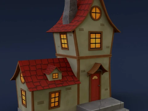 Stylizowany Dom Fantazji Model 3D