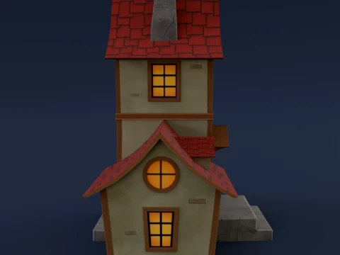 Stylized Fantasy House 3D Model