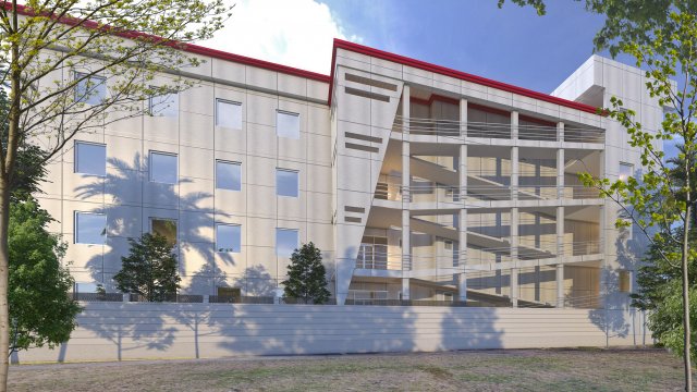 hospital facade 3D मॉडल .c4d .max .obj .3ds .fbx .stl .blend
