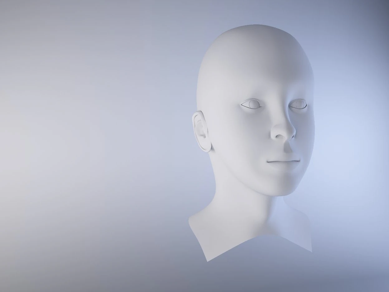 Head of woman 3D Model .c4d .max .obj .3ds .fbx .stl .blend 