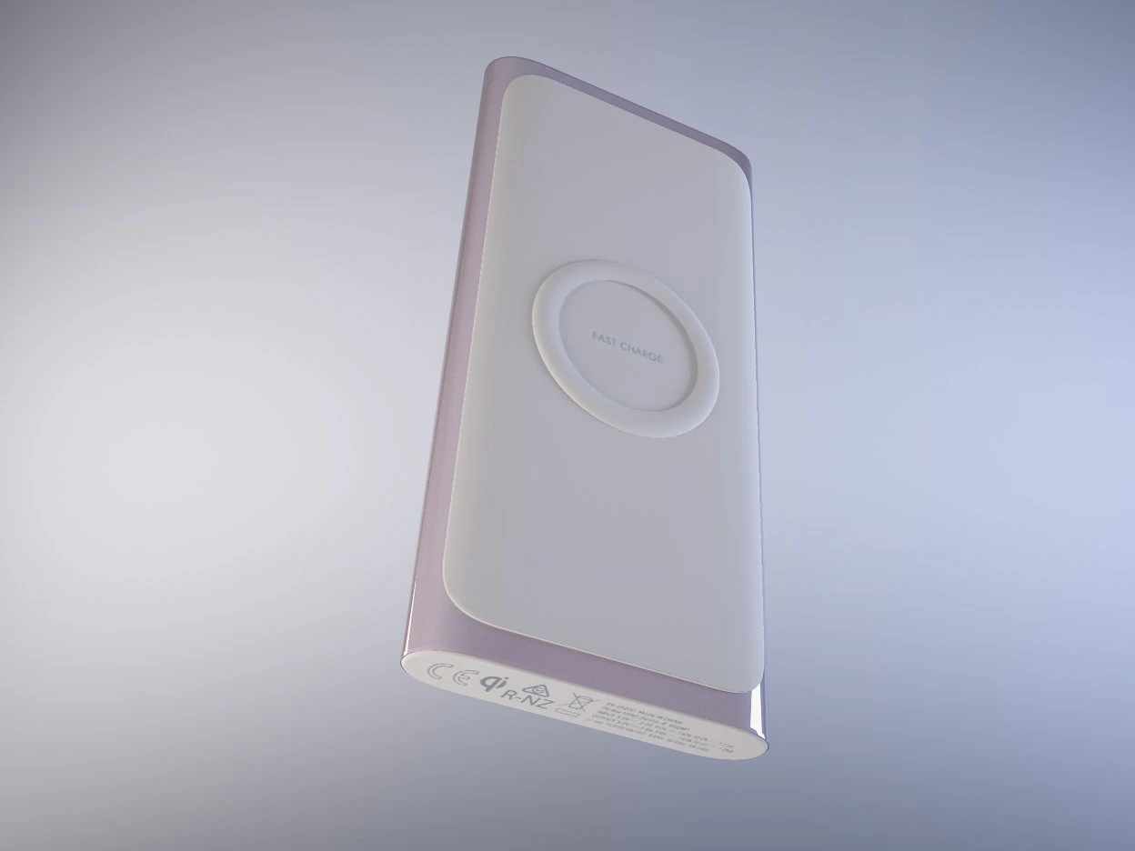 Wireless charger portable battery samsung 3D Model .c4d .max .obj .3ds .fbx .stl .blend 