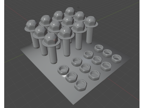 Tuercas y tornillos 3D 模型
