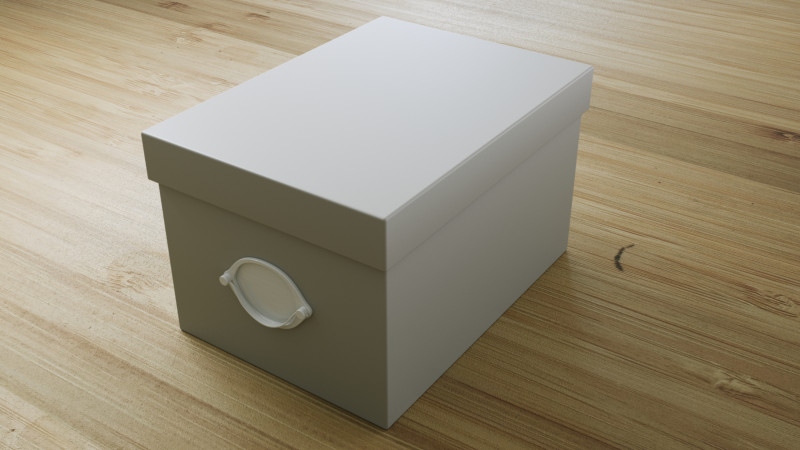 KVARNVIK Caja con tapa beige 25x35x20 cm 3D Model .c4d .max .obj .3ds .fbx .stl .blend 