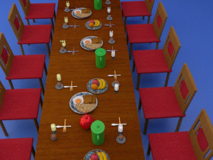 decorated breakfast table 3D Model